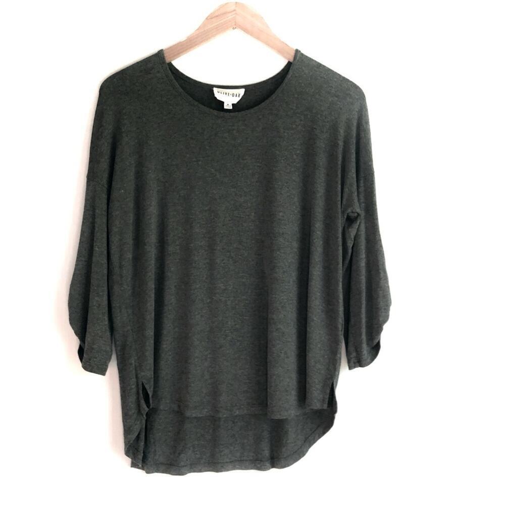 Olive & Oak casual grey top sleeves have buckle detail size medium